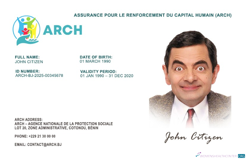 Download Benin health insurance card Photoshop template